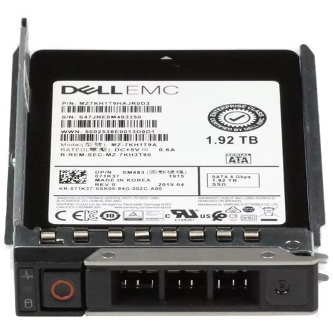 Dell 71K37 1 92TB SATA 6Gbps Mixed Use 3DWPD 2 5 Inch Hot Plug SSD