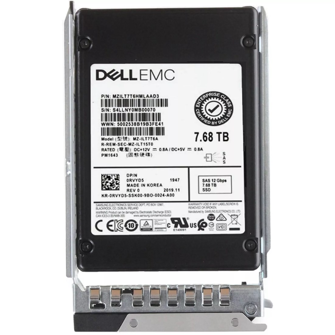 Dell Rvyd Tb Sas Gbps Read Intensive Dwpd Inch Hot Plug Ssd