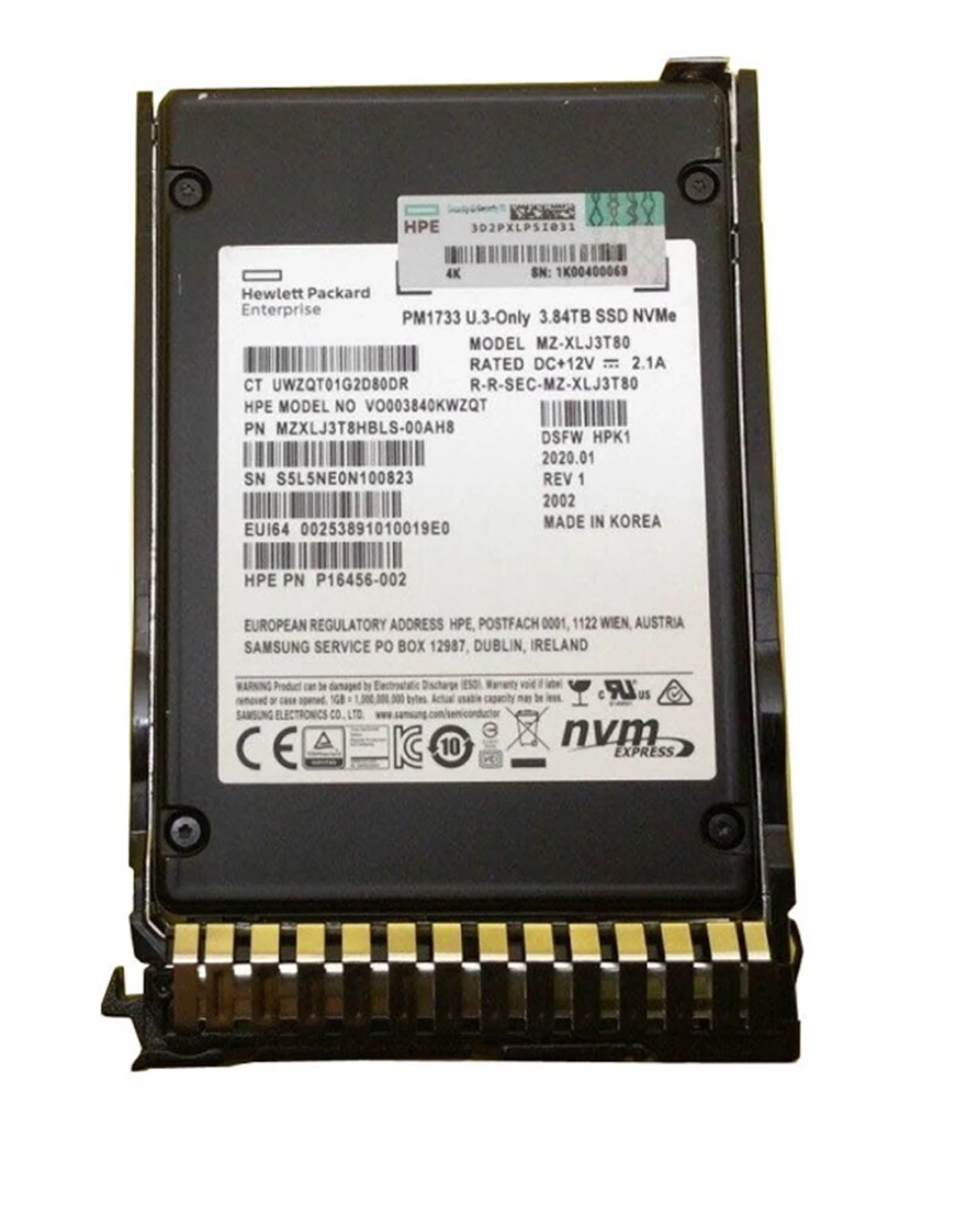 HPE PM1733 P16456-002 SSD 3.84 TB PCIe 4.0 x4 (NVMe) Refurbished