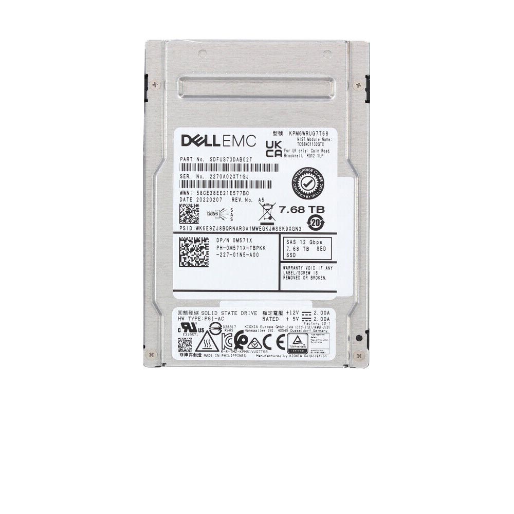 KIOXIA KPM6WRUG7T68 7.68TB SAS-12Gbps 2.5Inch Read Intensive SC Solid State  Drive