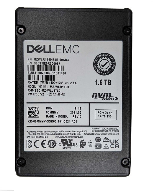 Samsung Disque SSD 1,6 To PM1725a HHHL NVMe PCIe Gen3 x8 MZPLL1T6HEHP 0003  (5 DWPD) Enterprise AIC Solid State Drive pour Dell HP Lenovo Supermicro :  : Informatique